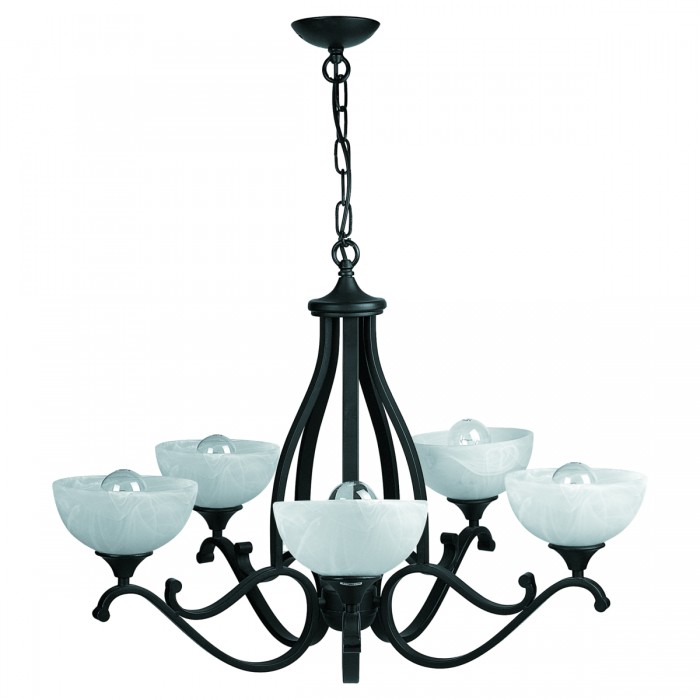 Ignacia 5 Light Alabaster Glass Chandelier