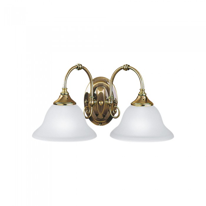 Heritage 2 Light Antique Brass Classic Wall Light