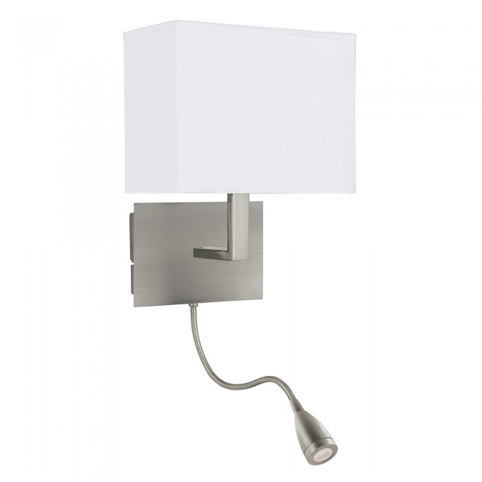 Maddox Satin Chrome LED with Flexi Spotlight Wall Light