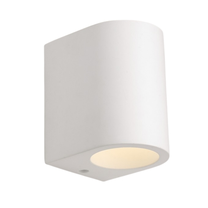Half Cylindrical White Plaster Up and Down Wall Light