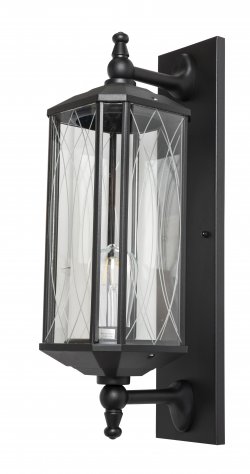 Lucy Black Clear Glass Coach Wall Light