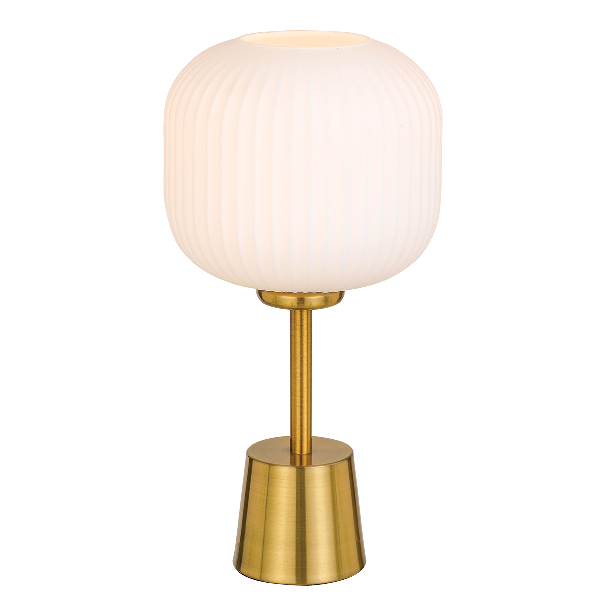 Blaise Ribbed Glass Gold Opal White Table Lamp