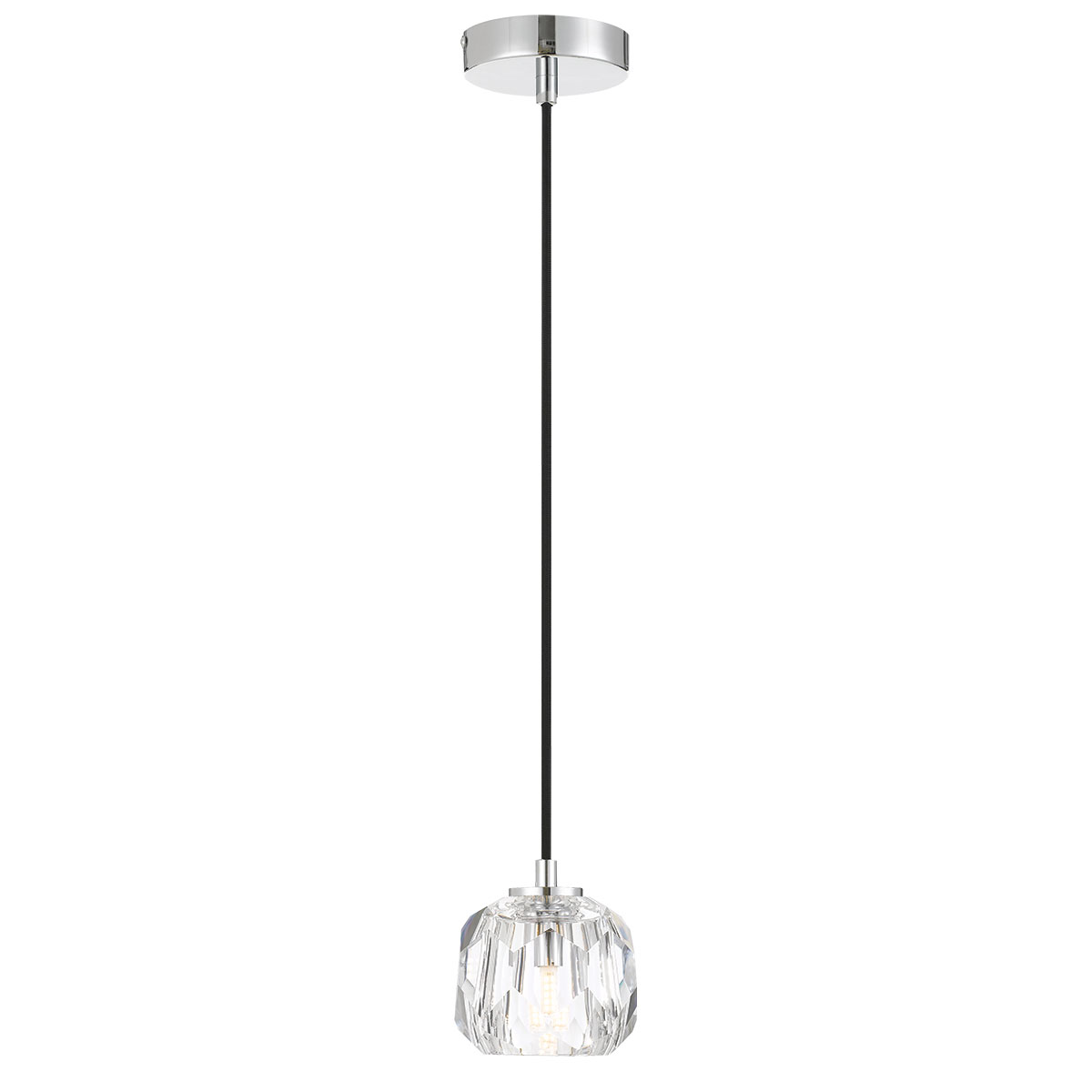 Zara Prism Sphere Crystal Chrome Pendant Light