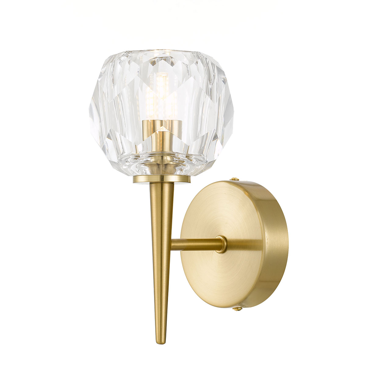 Zara Prism Sphere Crystal Antique Gold Wall Sconce