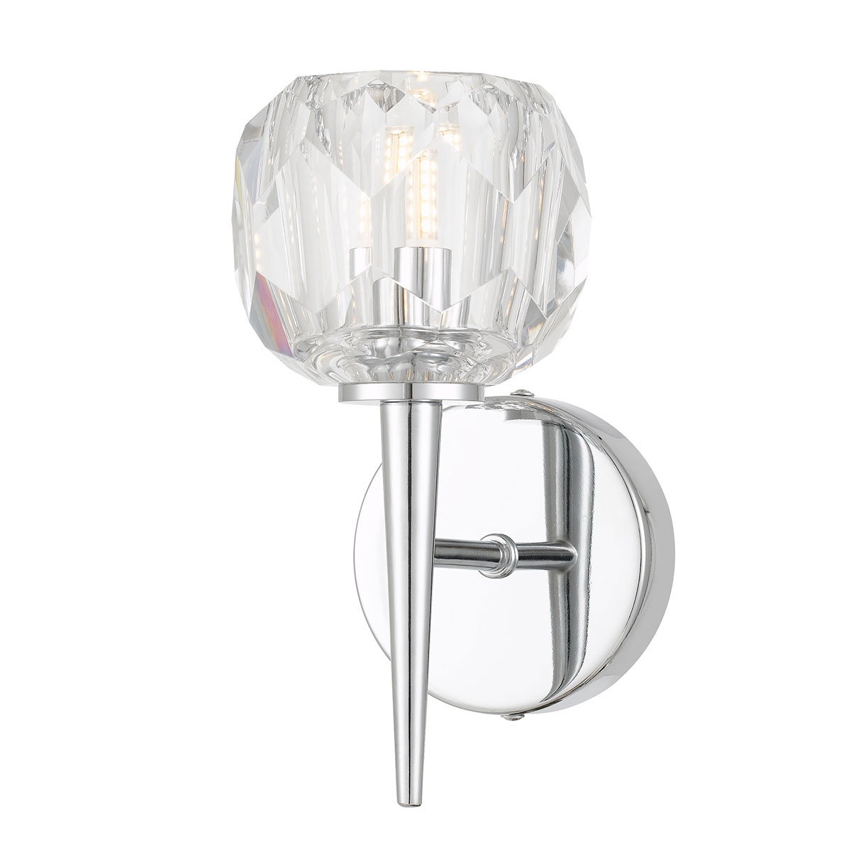 Zara Prism Sphere Crystal Chrome Wall Sconce