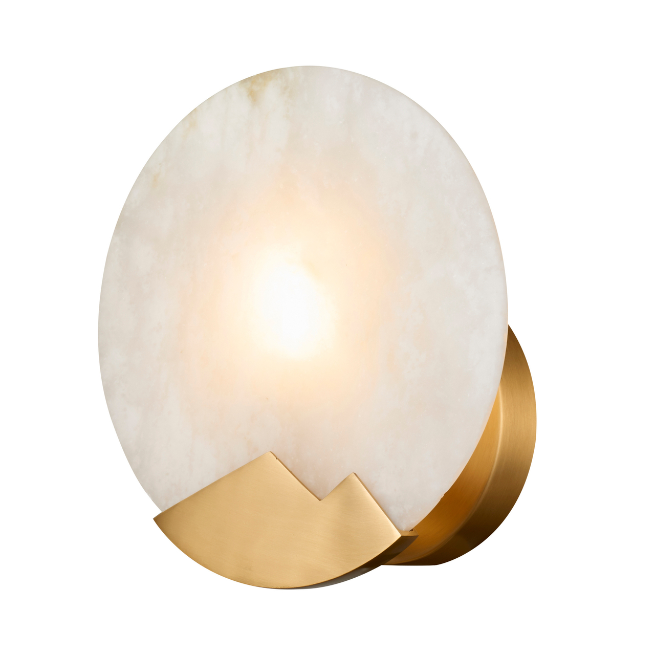 Round Marble Brass Decorative Wall Sconce