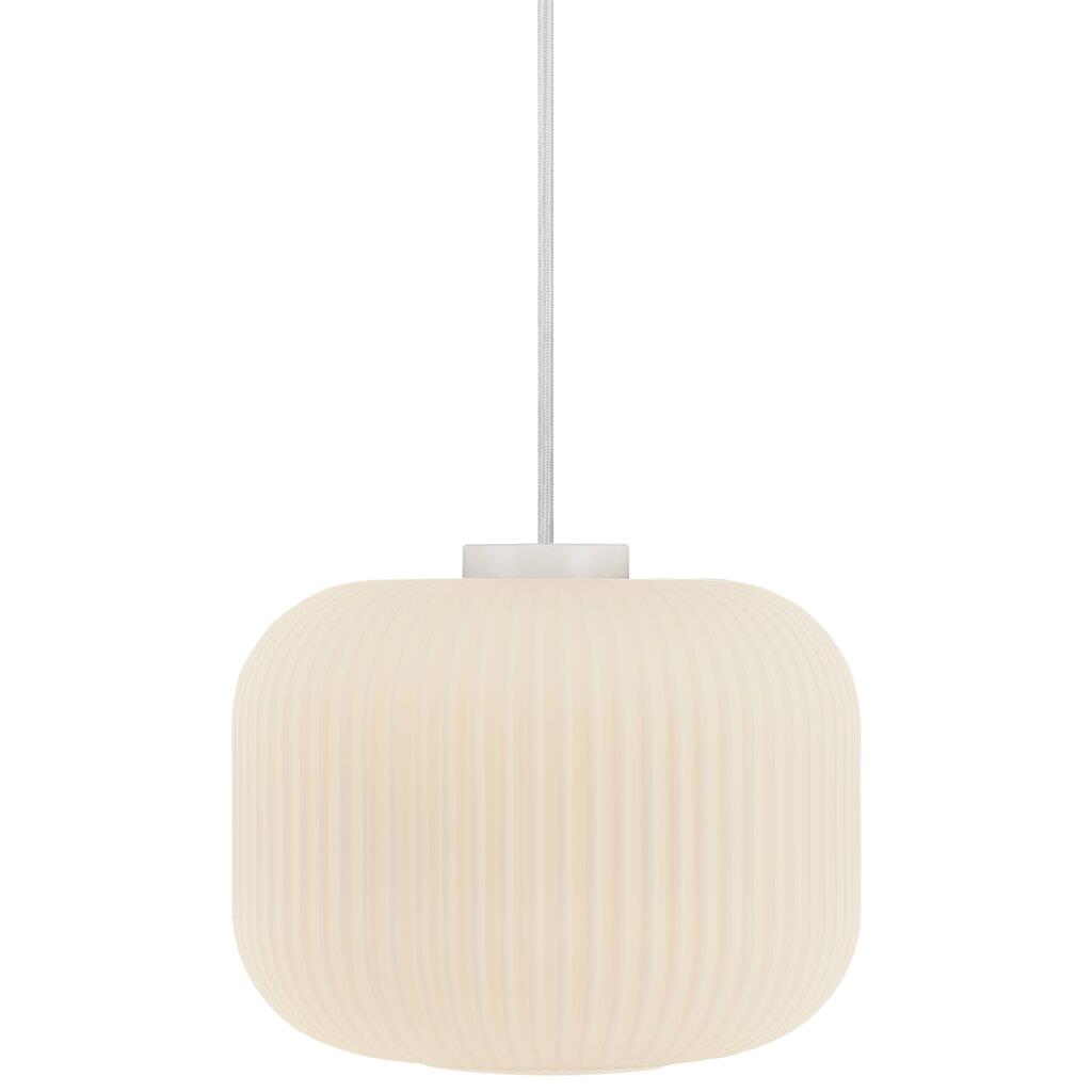 Milford 30 Drum Opal White Glass Pendant Light
