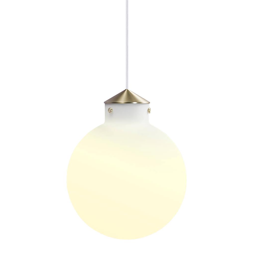 Raito 30 Round Brass Opal Glass Pendant Light