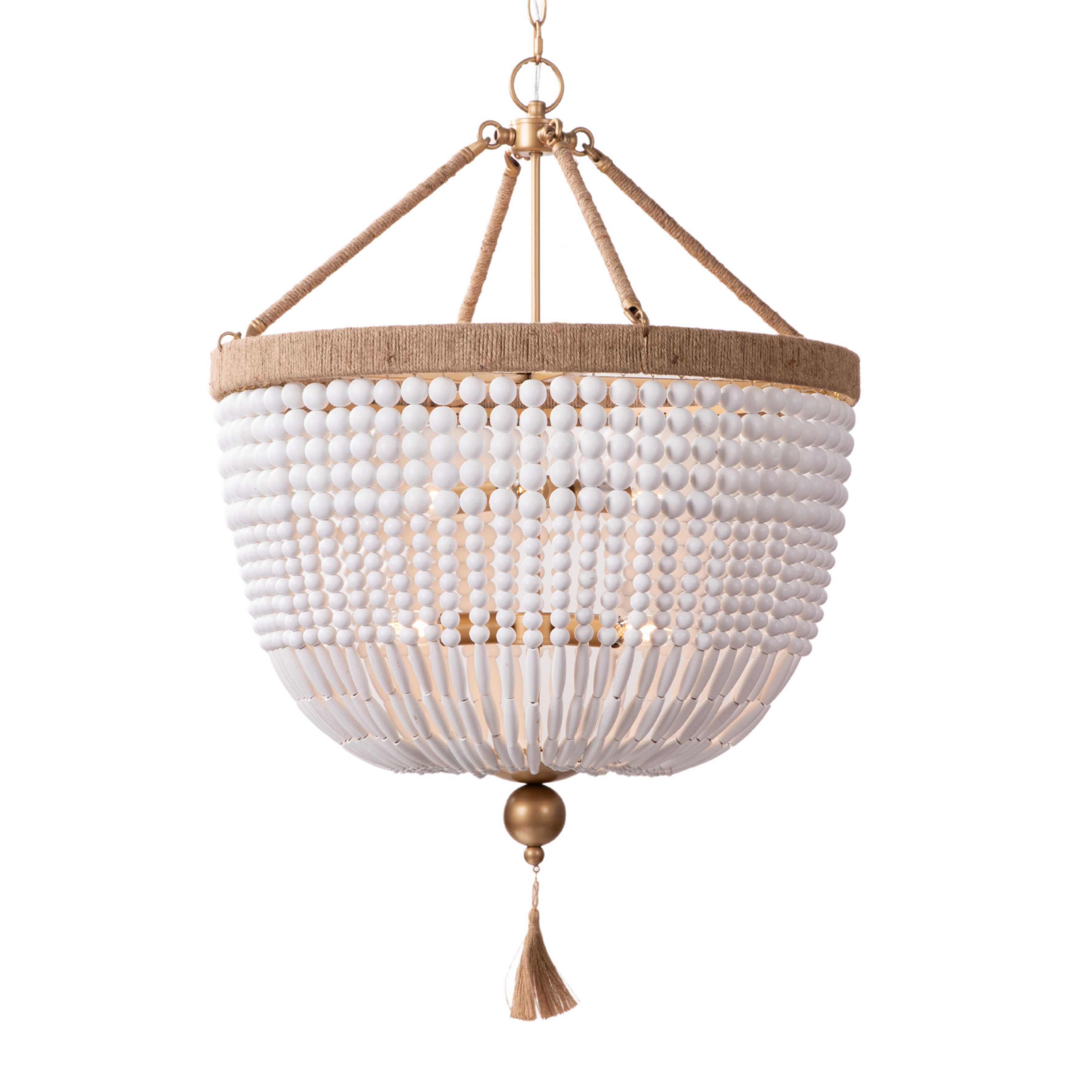 Magali White Gold Beaded Pendant Light
