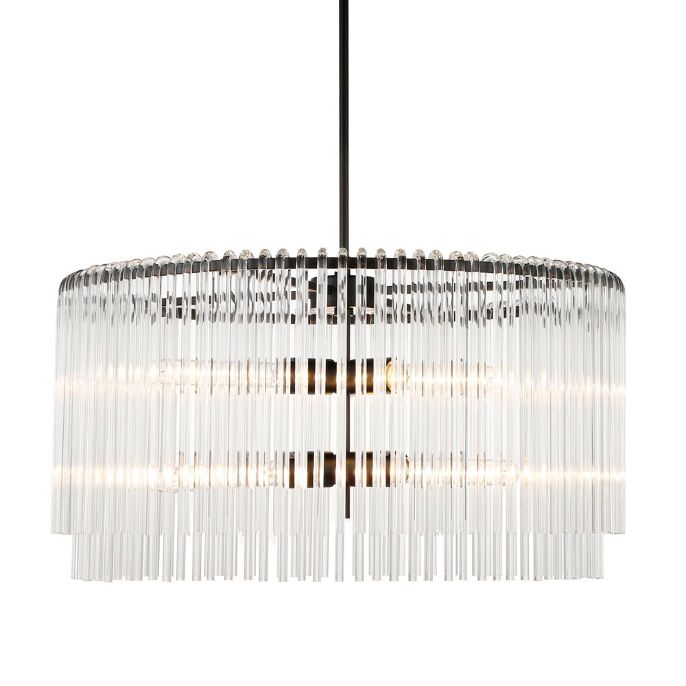 Zephanie Round Black Crystal Drops Pendant Light