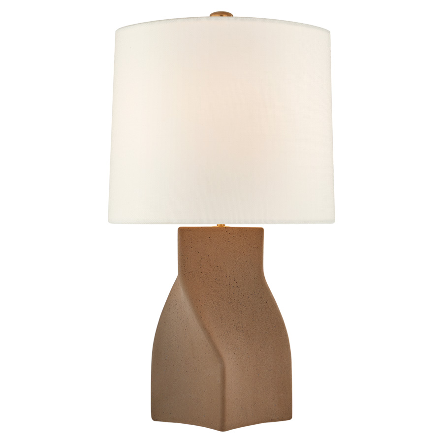 Claribel Large Canyon Brown with Linen Shade Table Lamp