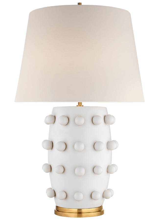 Medium Linden Plaster White with Empire Shade Table Lamp