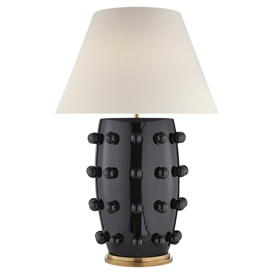 Large Linden Black with Empire Shade Table Lamp