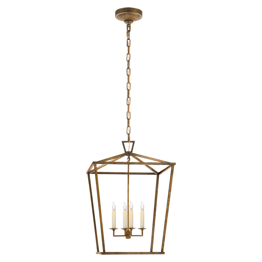 Darlana Medium Gilded Iron Lantern Pendant Light