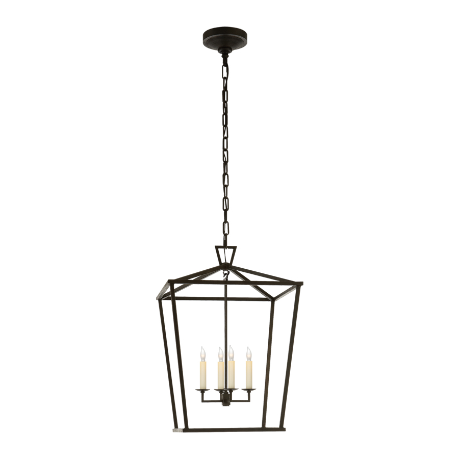 Darlana Medium Aged Iron Lantern Pendant Light