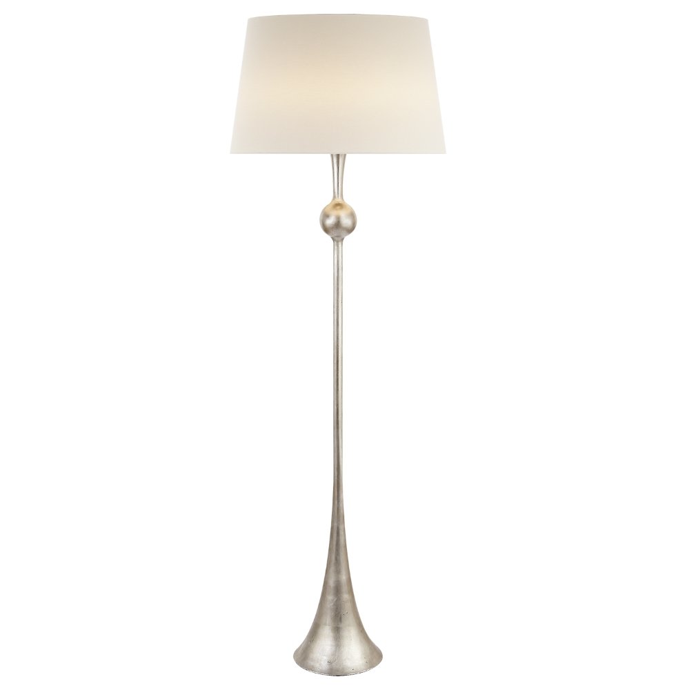 Dover Silver Leaf with Empire Shade Floor Lamp