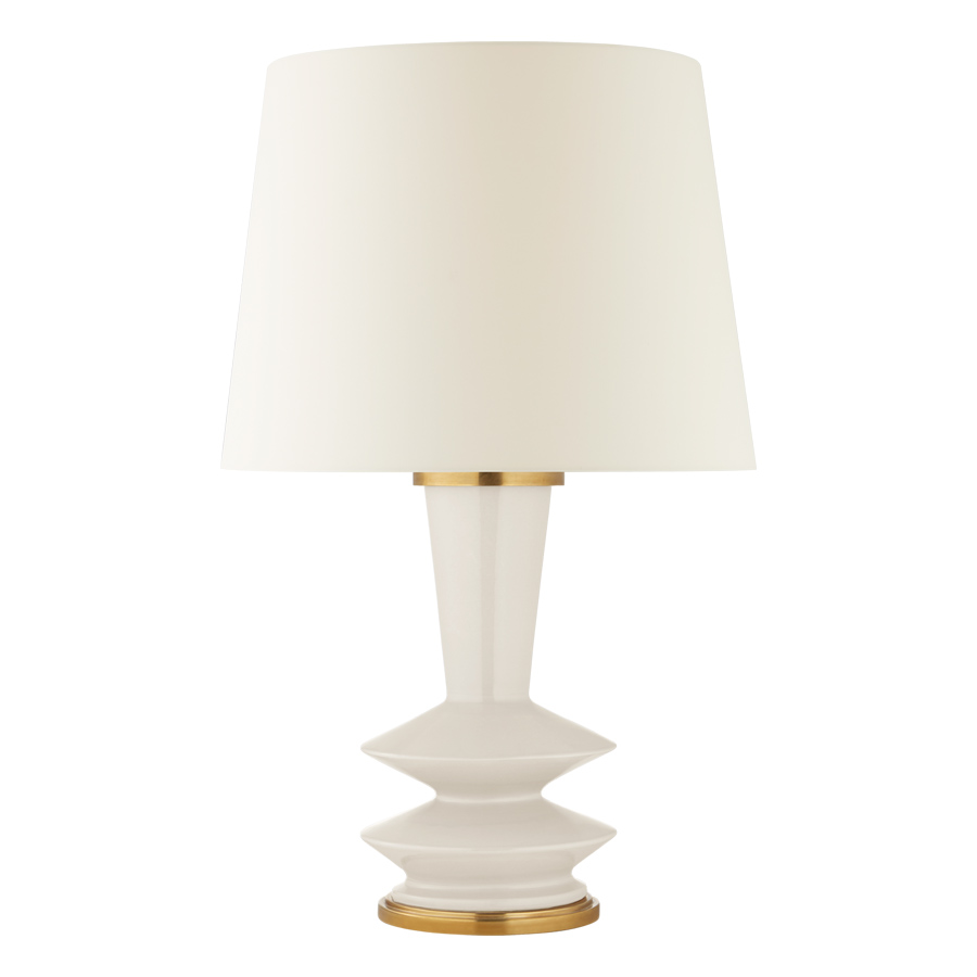 Whittaker Medium Ivory Ceramic with Linen Shade Table Lamp