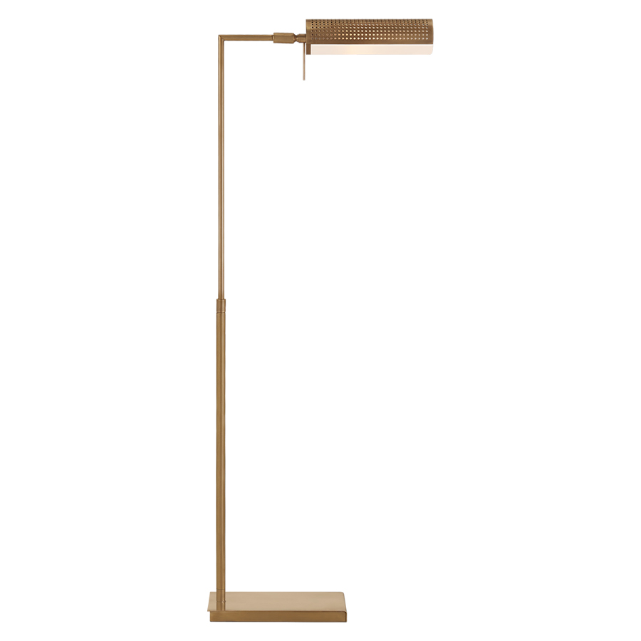 Precision Pharmacy Antique Brass with White Glass Floor Lamp