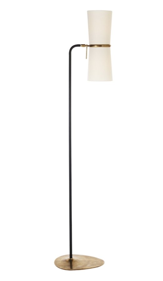 Clarkson Black Brass with Shades Floor Lamp