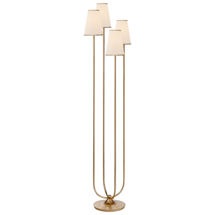 Montreuil 4 Light Gild with Linen Shades Floor Lamp