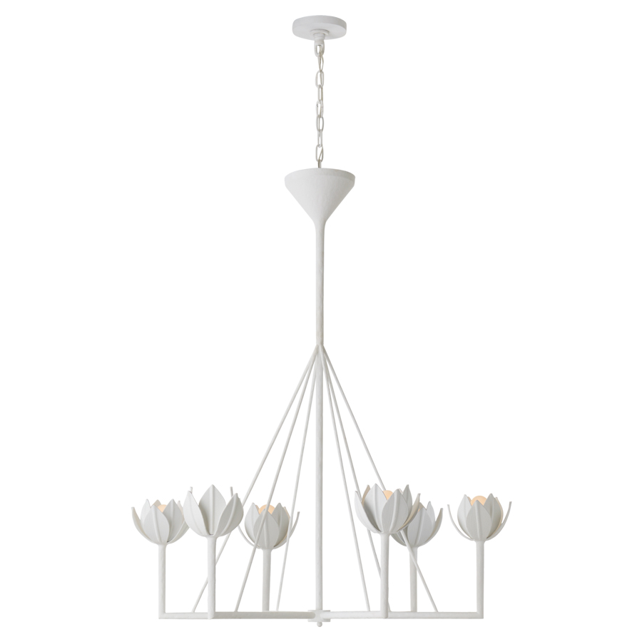 Alberto Large Single Tier Plaster White Chandelier