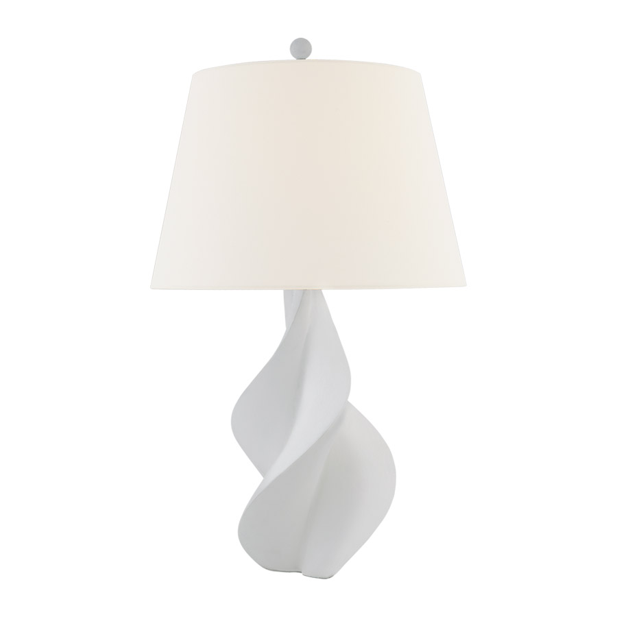 Cordoba Large Plaster White with Linen Shade Table Lamp
