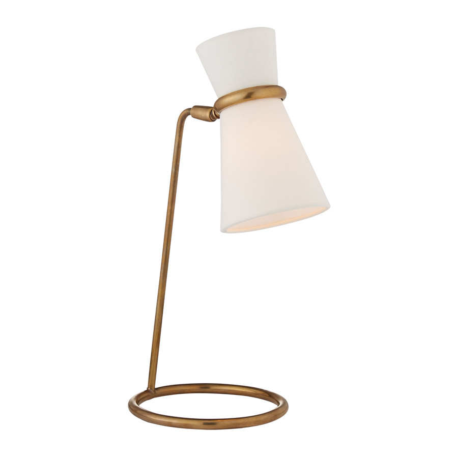 Clarkson Antique Brass with Linen Shade Table Lamp
