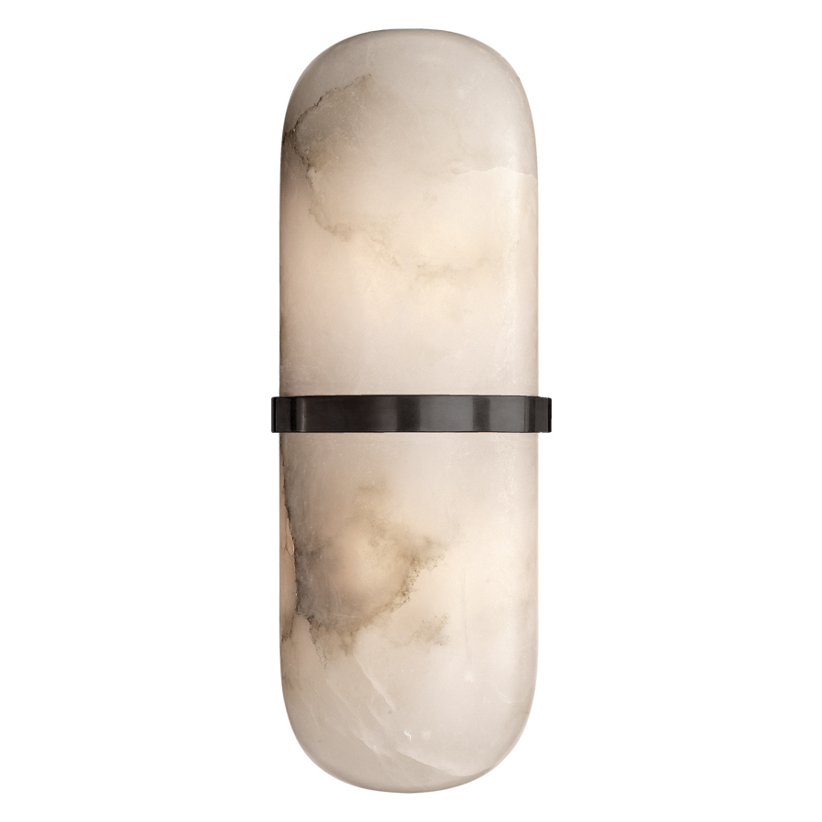 Melange Pill Form with Alabaster Wall Sconce - Bronze