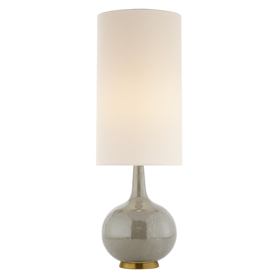 Hunlen Shellish Gray with Linen Shade Table Lamp