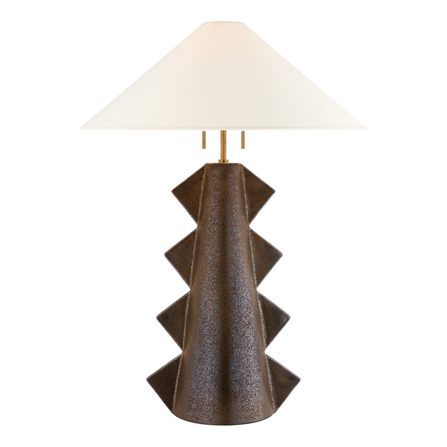 Senso Large Crystal Bronze with Linen Shade Table Lamp