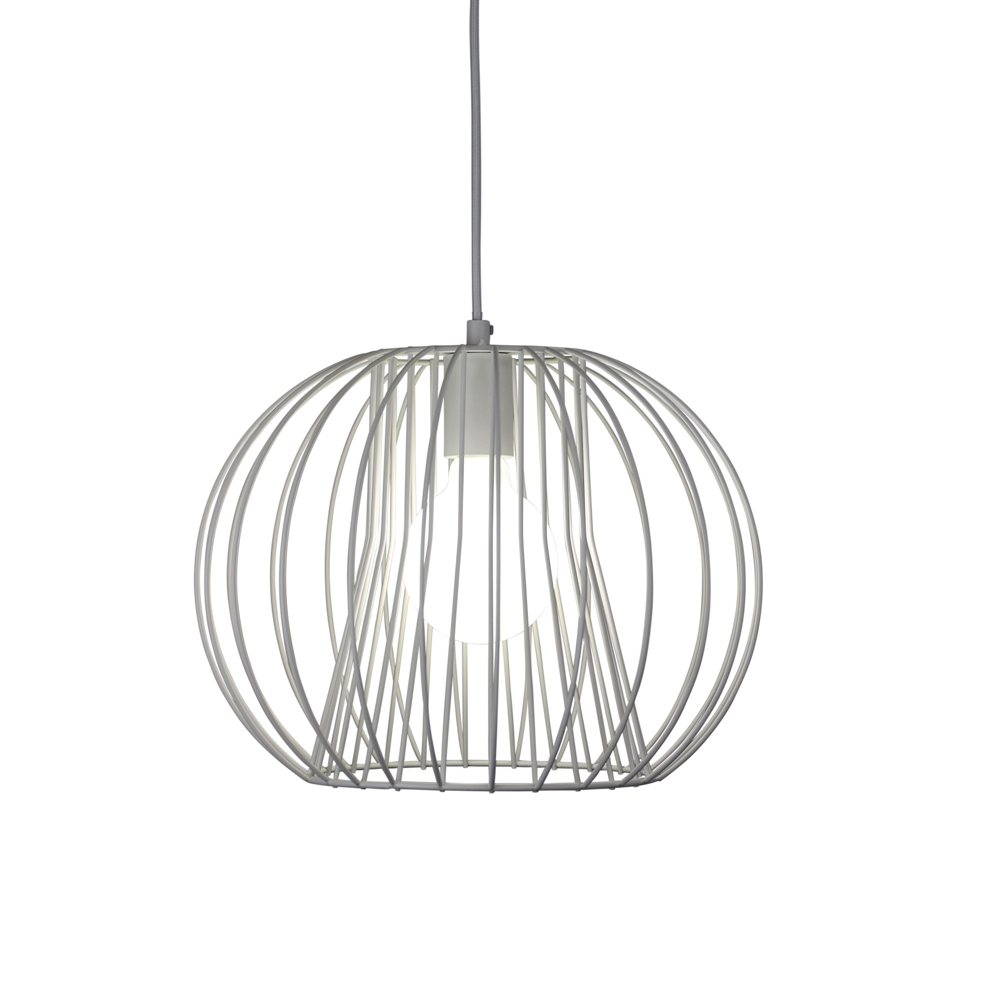 Marlin 1 Light White Spherical Wire Pendant Light