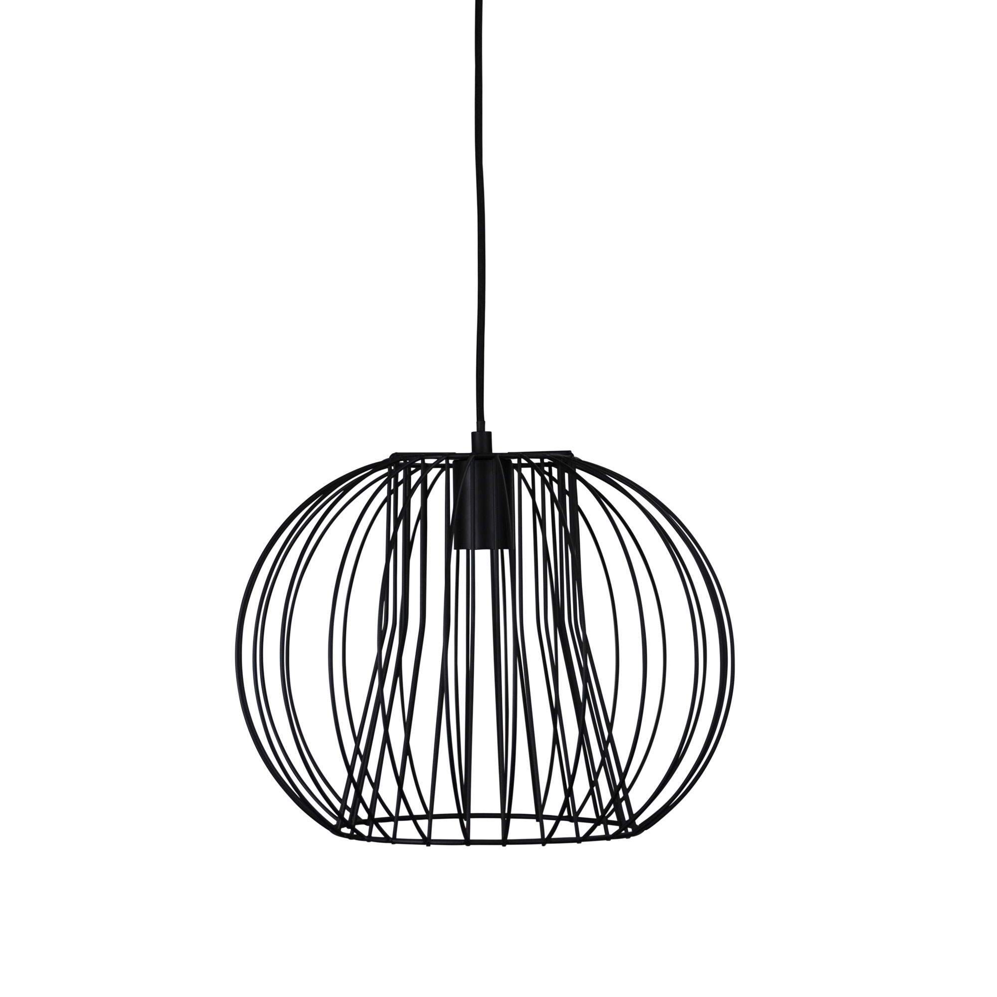 Marlin 1 Light Black Spherical Wire Pendant Light