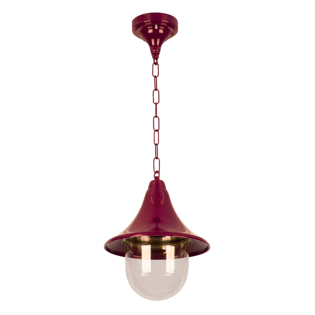 Moldova Moulded Acrylic Burgundy Outdoor Pendant Light