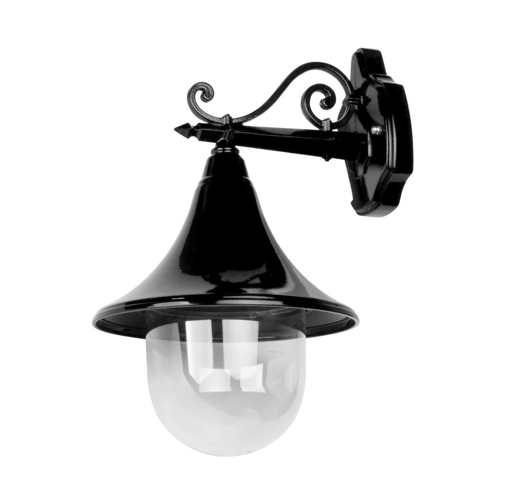 Moldova Moulded Acrylic Black Straight Arm Outdoor Wall Light