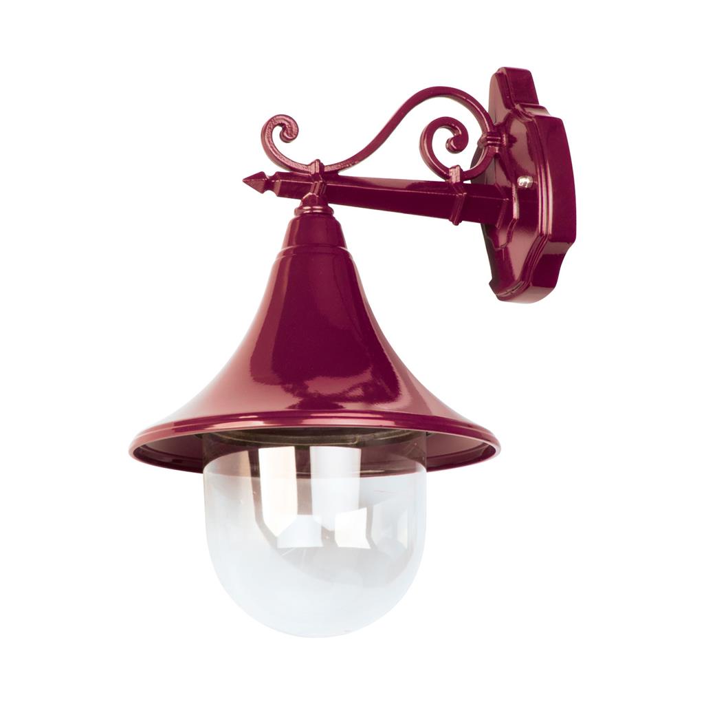 Moldova Moulded Acrylic Burgundy Straight Arm Outdoor Wall Light