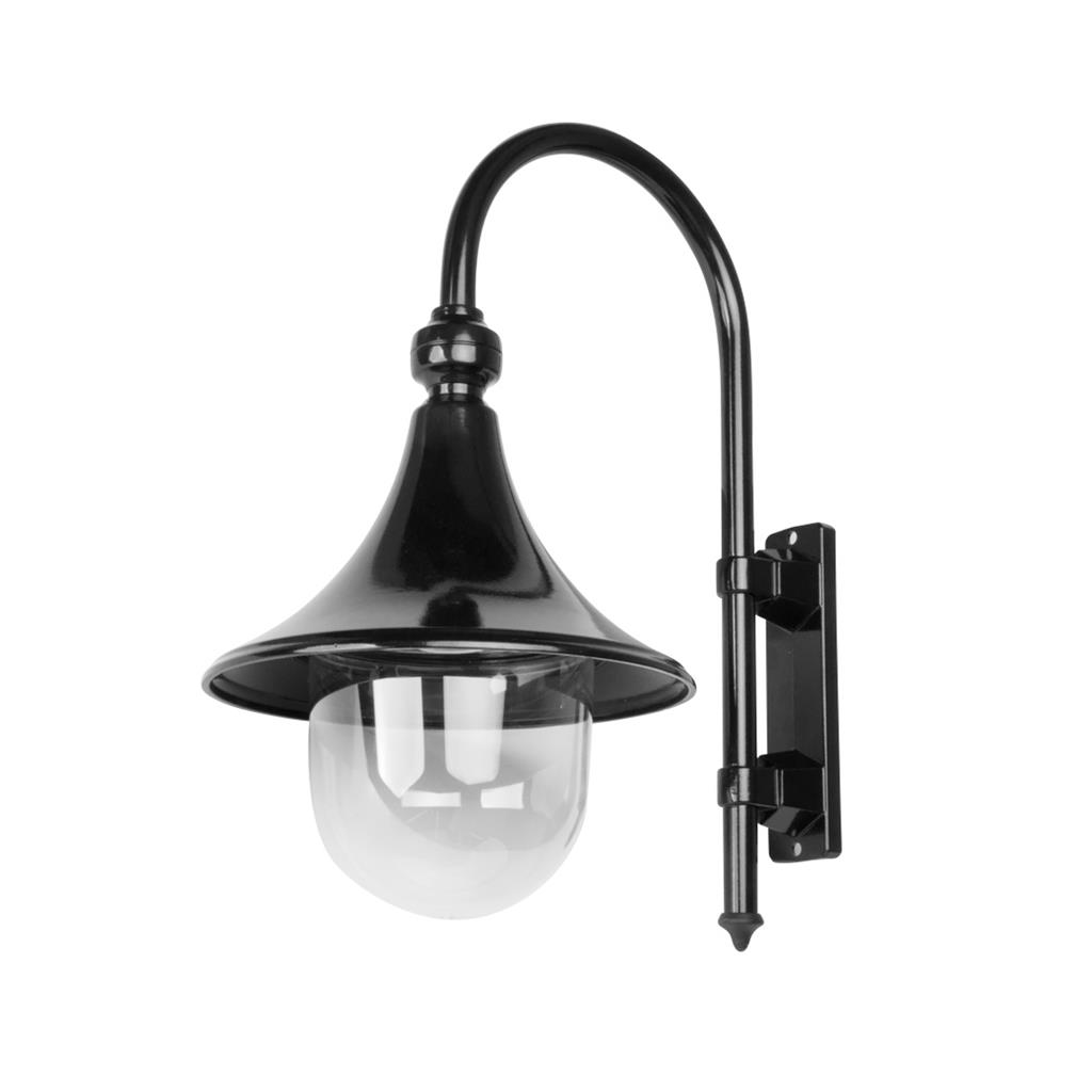 Moldova Moulded Acrylic Black Downward Arm Outdoor Wall Light