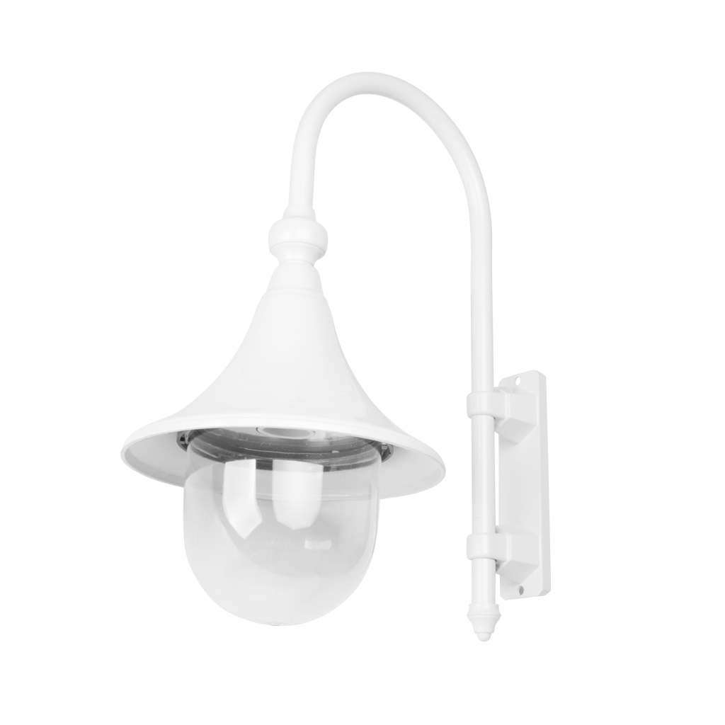 Moldova Moulded Acrylic White Downward Arm Outdoor Wall Light