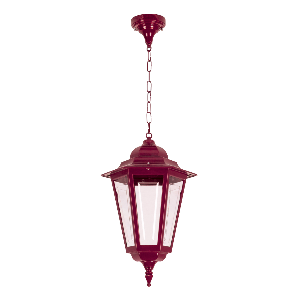 Tortona Acrylic Burgundy Lantern Outdoor Pendant Light