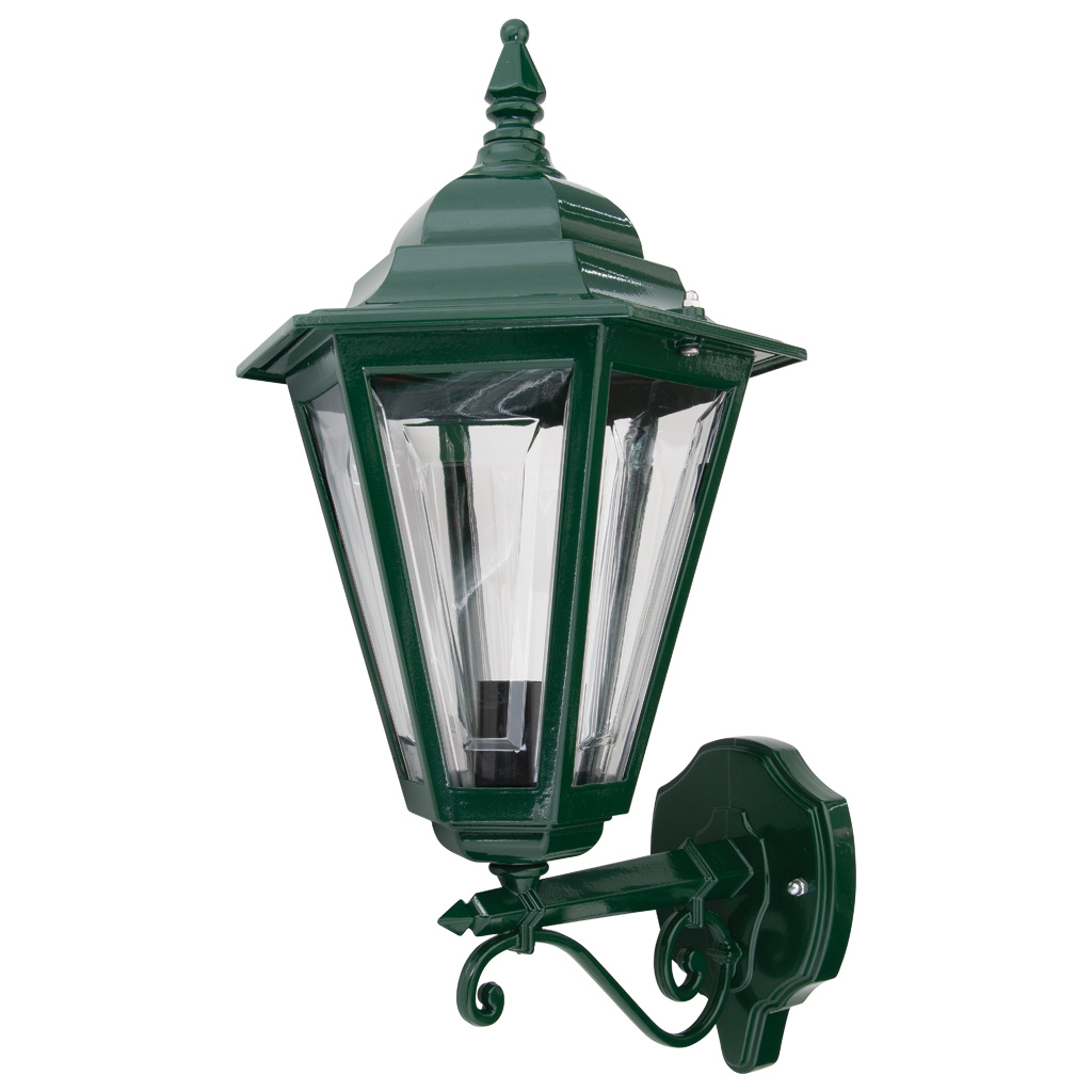 Tortona Acrylic Green Straight Arm Upward Outdoor Lantern Wall Light