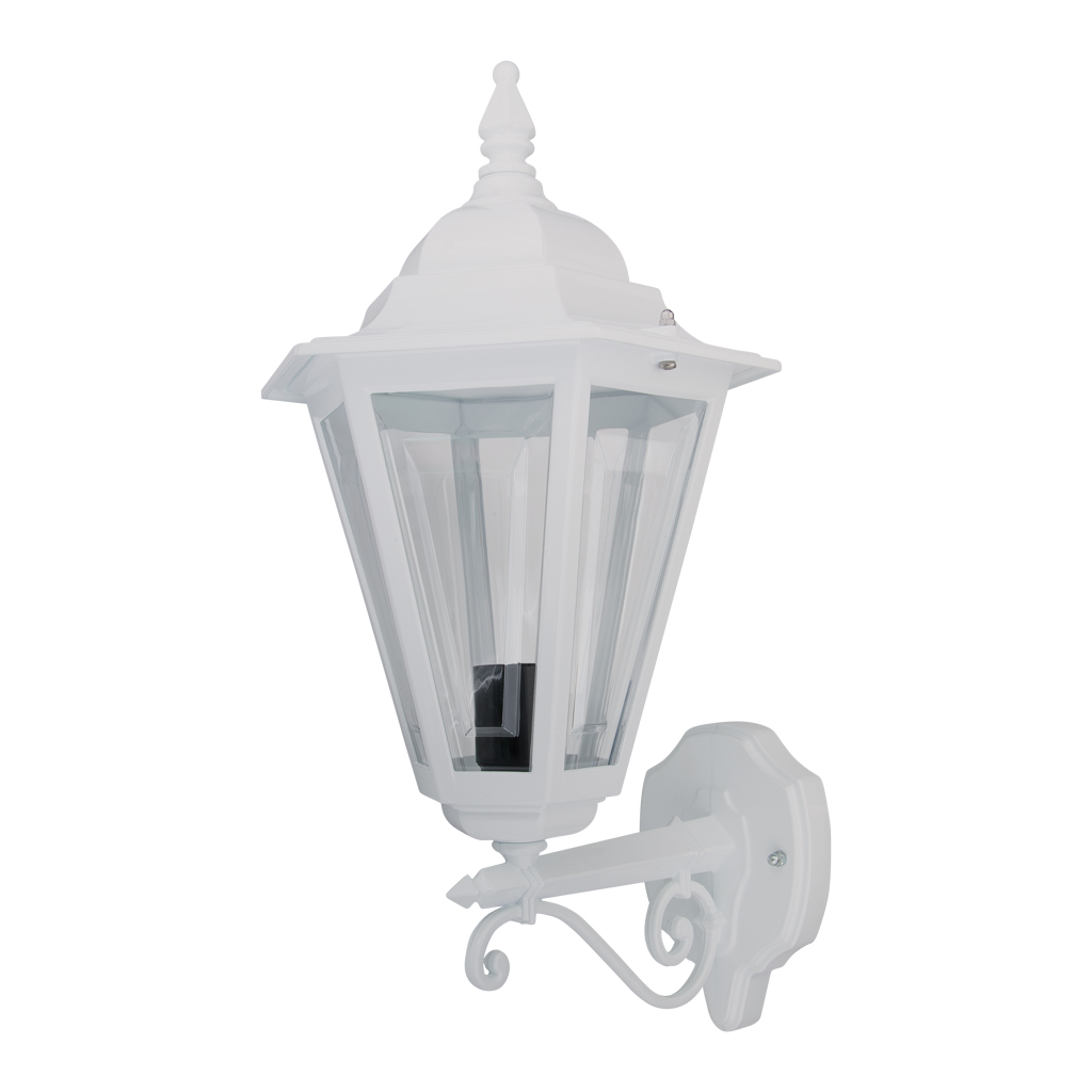 Tortona Acrylic White Straight Arm Upward Outdoor Lantern Wall Light