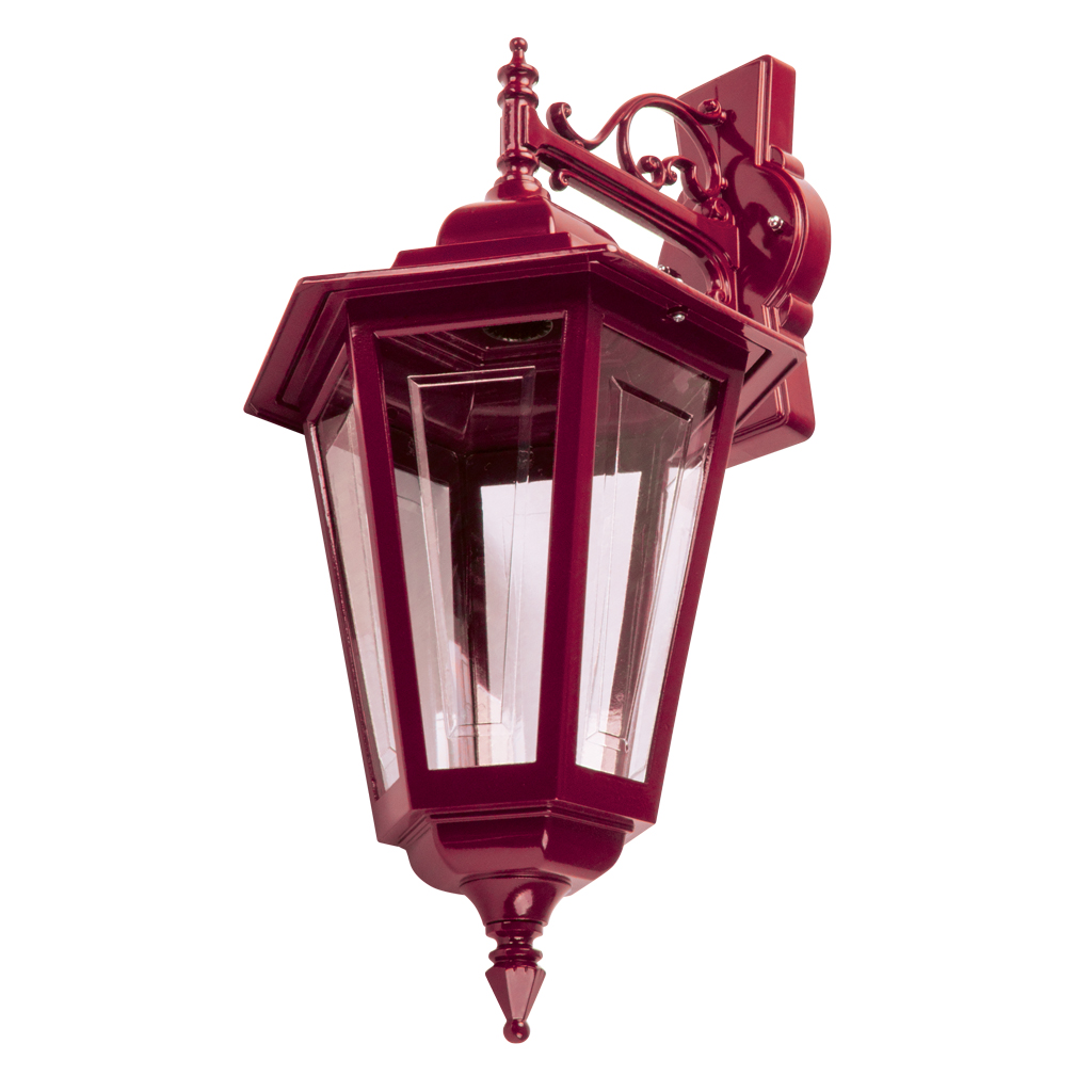 Tortona Acrylic Burgundy Downward Outdoor Lantern Wall Light