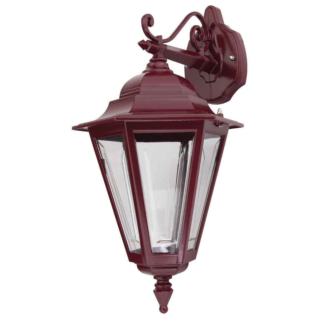 Tortona 2 Acrylic Burgundy Downward Outdoor Lantern Wall Light