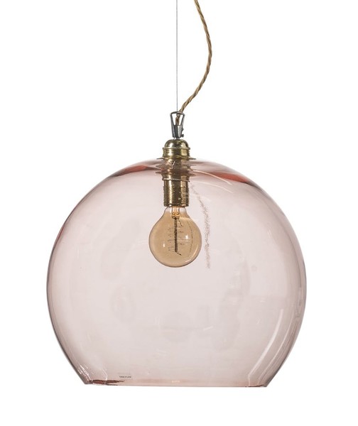 Rowan Dome Bright Coral Glass Pendant Light