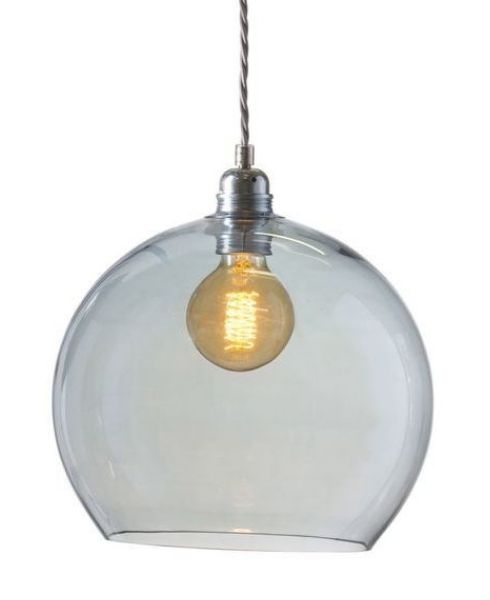 Rowan Dome Topaz Blue Glass Pendant Light