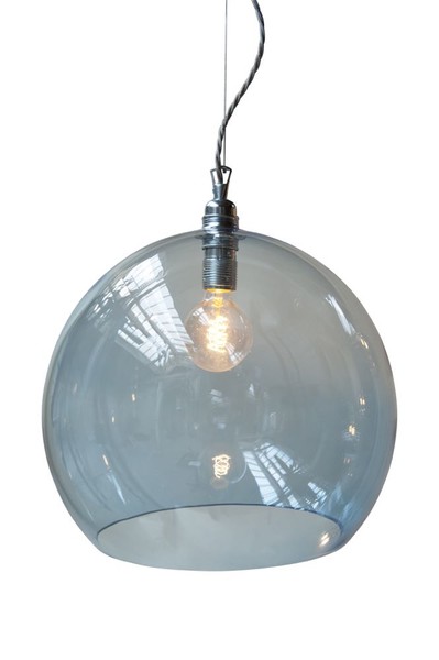 Rowan Dome Deep Blue Glass Pendant Light