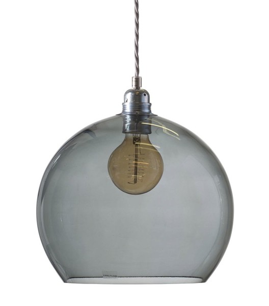 Rowan Dome Smokey Grey Glass Pendant Light