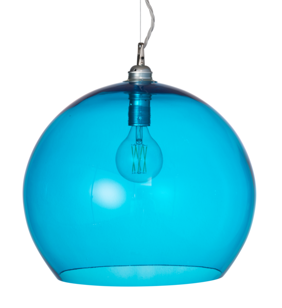Rowan Dome Pool Blue Glass Pendant Light