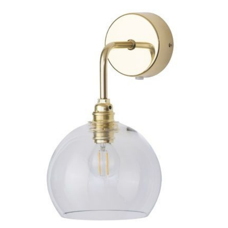 Rowan Dome Clear Glass with Gold Wall Light