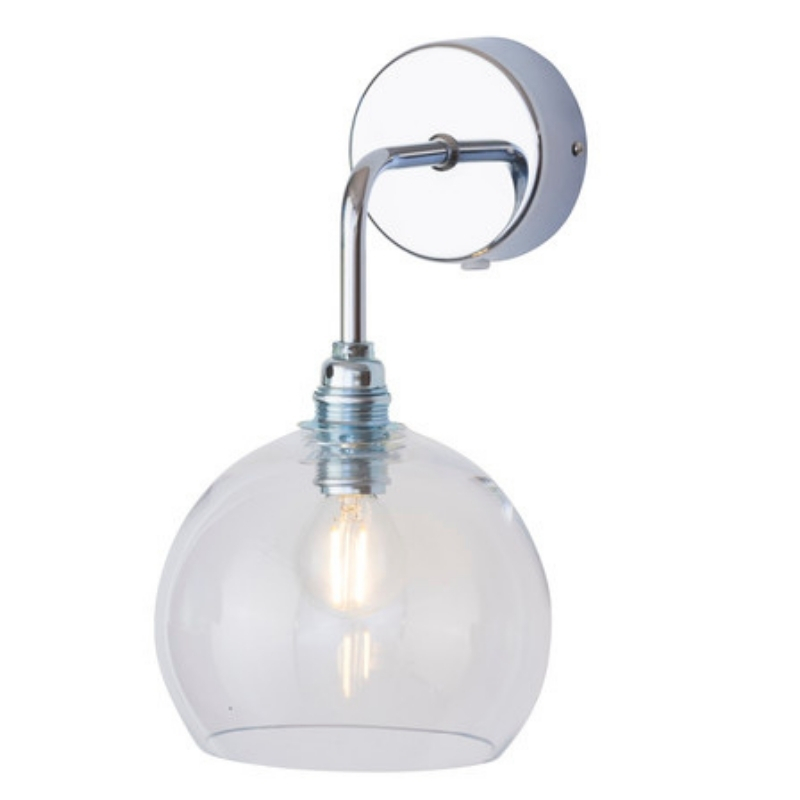 Rowan Dome Clear Glass with Silver Wall Light