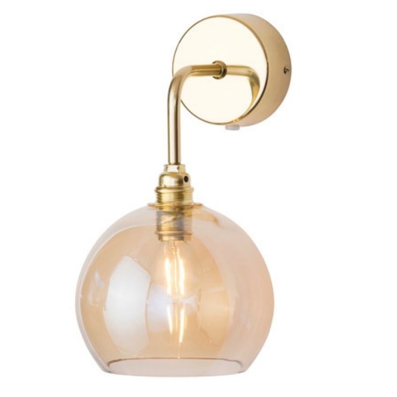 Rowan Dome Golden Smoke Glass Wall Light